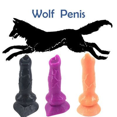 Grand Wolf Dog Animal Dildo Anal sexe attrayant Toy For Lesbian de prise de la tête 18.2*4.1CM