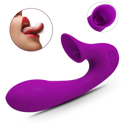 Jouet de lèchement oral du silicone IPX7 G de tache de godemiché de vibrateurs adultes médicaux de sexe