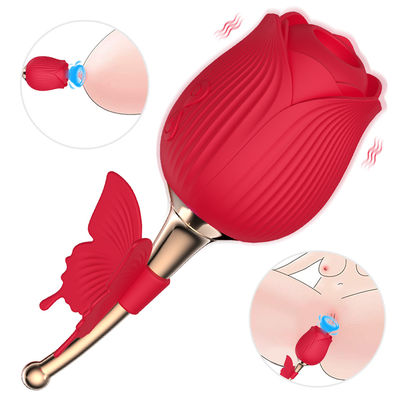 Stimulateur clitoridien Rose Vibrator Sex Toys de surgeon de Clit de papillon de Masturbator