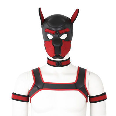 Chien Hood Mask Neck Collar de jeu de chiot d'esclavage de fétiche de sexe de ROHS